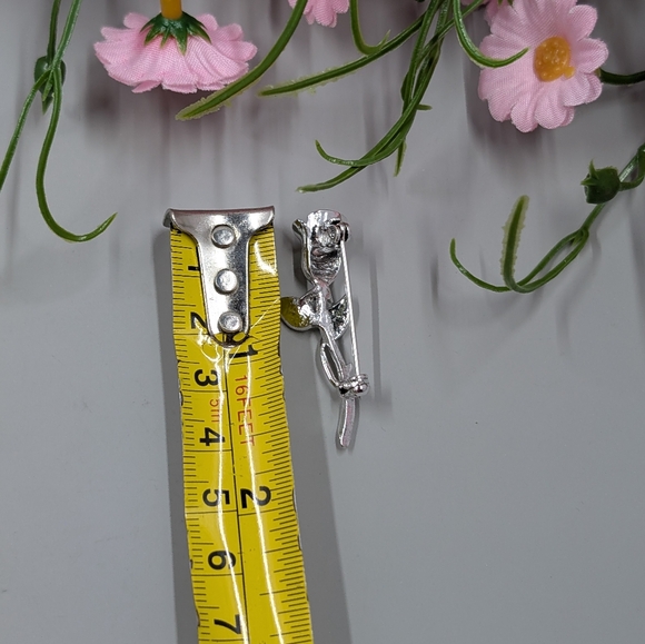 Single Stem Rose Vintage Micro Brooch - Picture 4 of 4